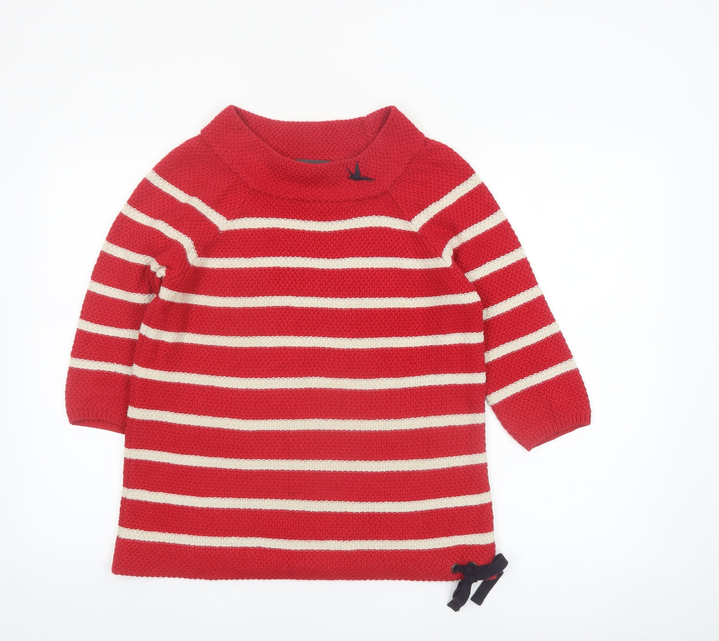 Marks and Spencer Per Una Red Striped Boat Neck Cotton Jumper Women’s Size 10