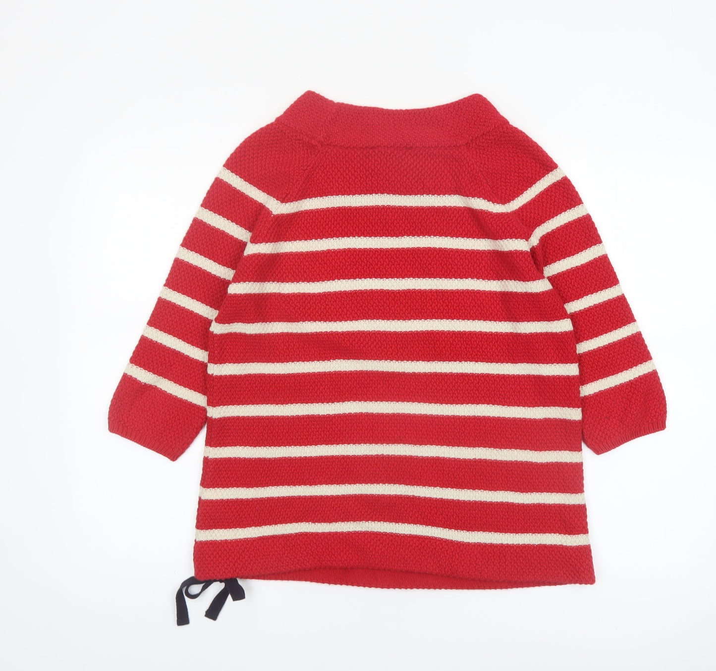 Marks and Spencer Per Una Red Striped Boat Neck Cotton Jumper Women’s Size 10