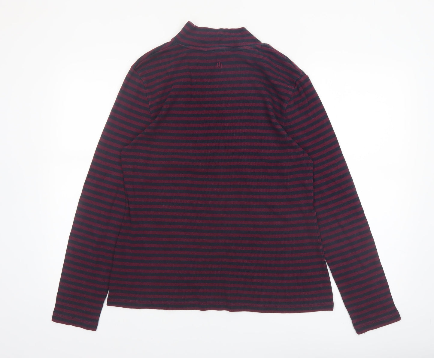 FatFace Women's Navy & Burgundy Striped Long Sleeve Roll Neck Top Size 20