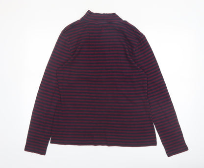 FatFace Women's Navy & Burgundy Striped Long Sleeve Roll Neck Top Size 20