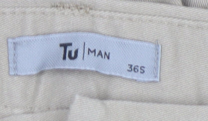 Tu Man Beige Chino Trousers Men’s Size 36 Regular Cotton Blend