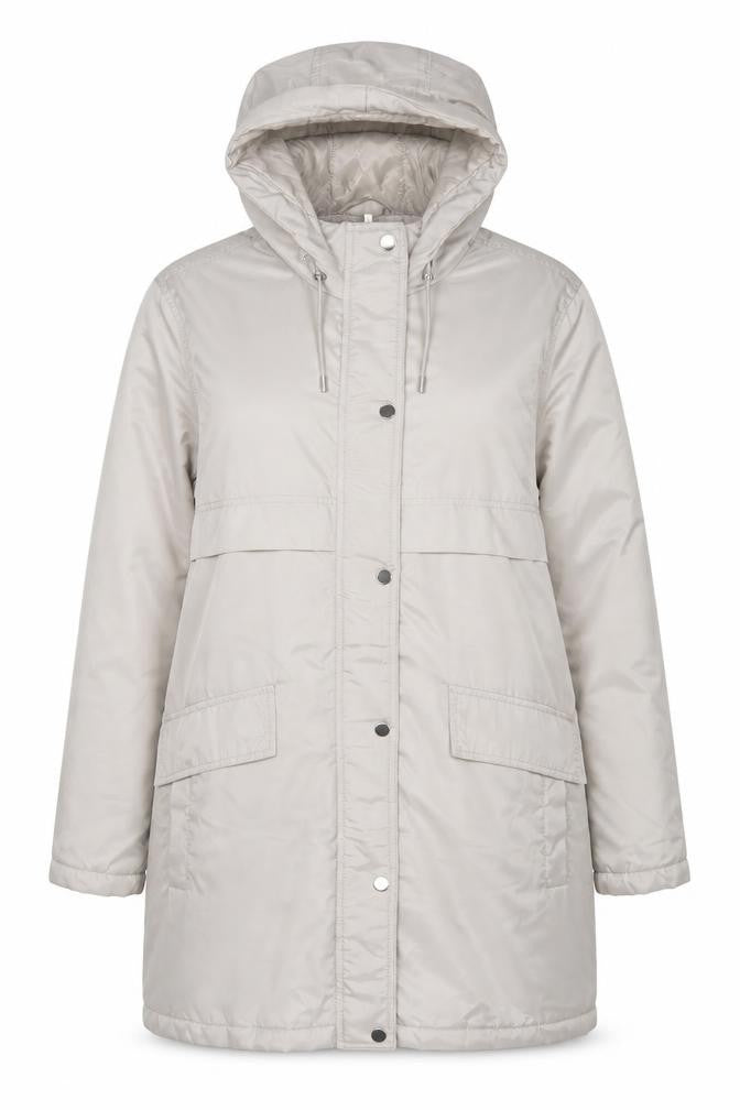 New Look Women’s Beige Hooded Long Parka Coat Size 10