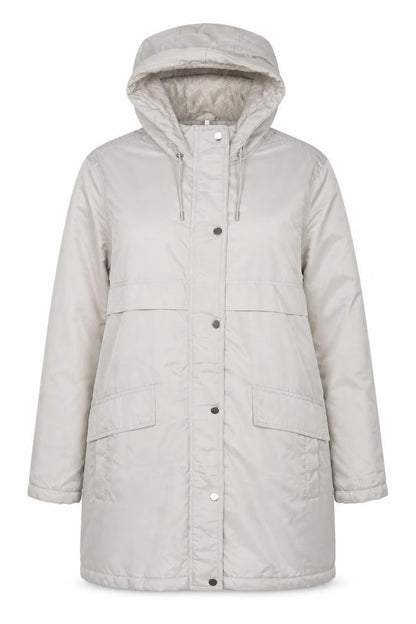 New Look Women’s Beige Hooded Long Parka Coat Size 10