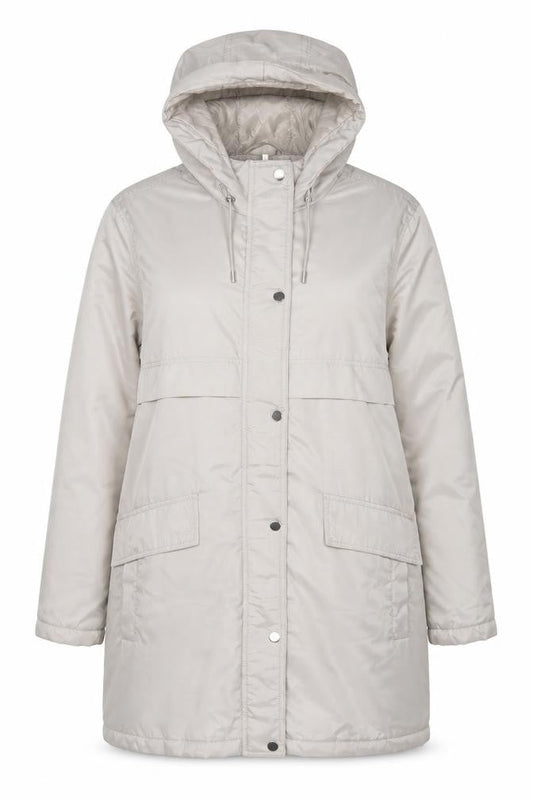 New Look Women’s Beige Hooded Long Parka Coat Size 10
