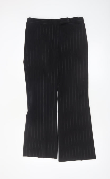 Dorothy Perkins Women’s Black Pinstripe Flared Dress Trousers Size 10