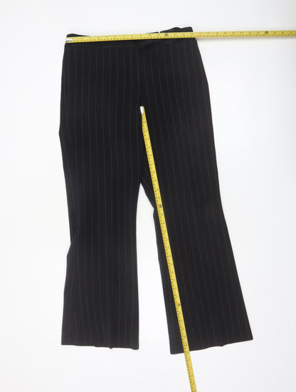 Dorothy Perkins Women’s Black Pinstripe Flared Dress Trousers Size 10