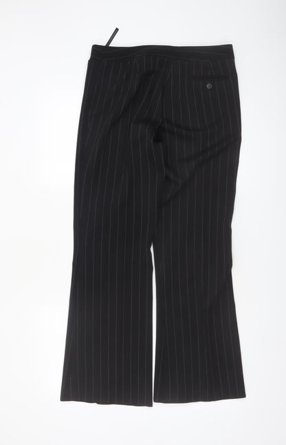 Dorothy Perkins Women’s Black Pinstripe Flared Dress Trousers Size 10