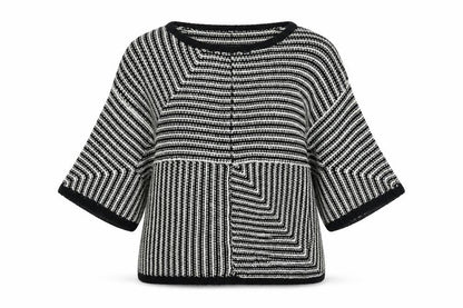 Next Women Black White Striped Acrylic Jumper Size 12