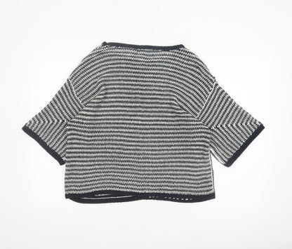 Next Women Black White Striped Acrylic Jumper Size 12
