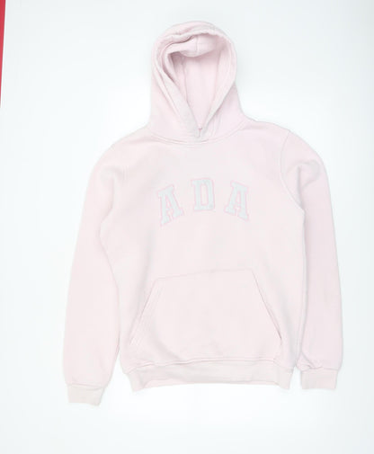 ADA Women's Pink Pullover Hoodie Size L 100% Cotton Casual Sweatshirt
