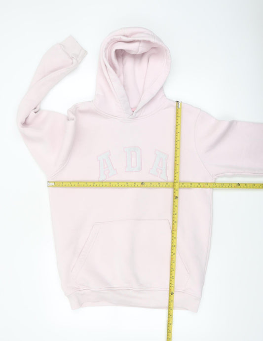 ADA Women's Pink Pullover Hoodie Size L 100% Cotton Casual Sweatshirt