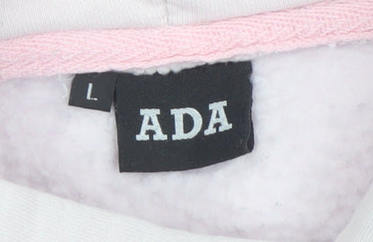 ADA Women's Pink Pullover Hoodie Size L 100% Cotton Casual Sweatshirt