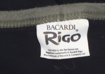 Bacardi Rigo Black Graphic Men's XL T-Shirt 100% Cotton Retro Style