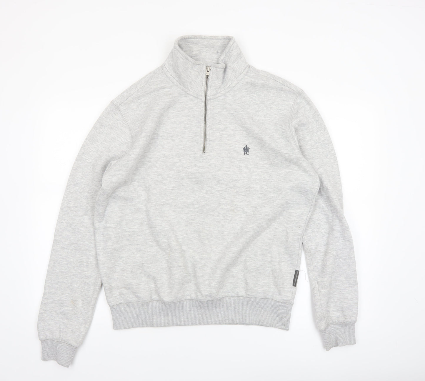 French Connection Men's Grey M 1/2 Zip Sweatshirt High Neck