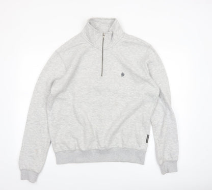 French Connection Men's Grey M 1/2 Zip Sweatshirt High Neck