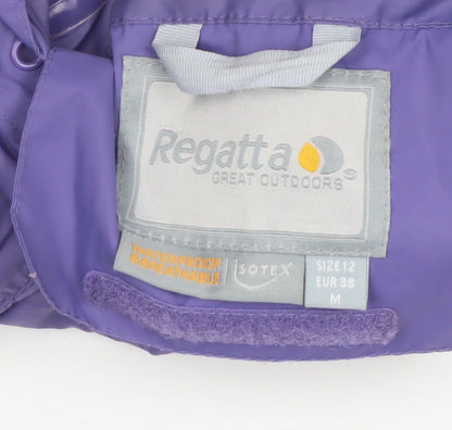 Regatta Women's Purple Waterproof Hooded Rain Jacket Size 12