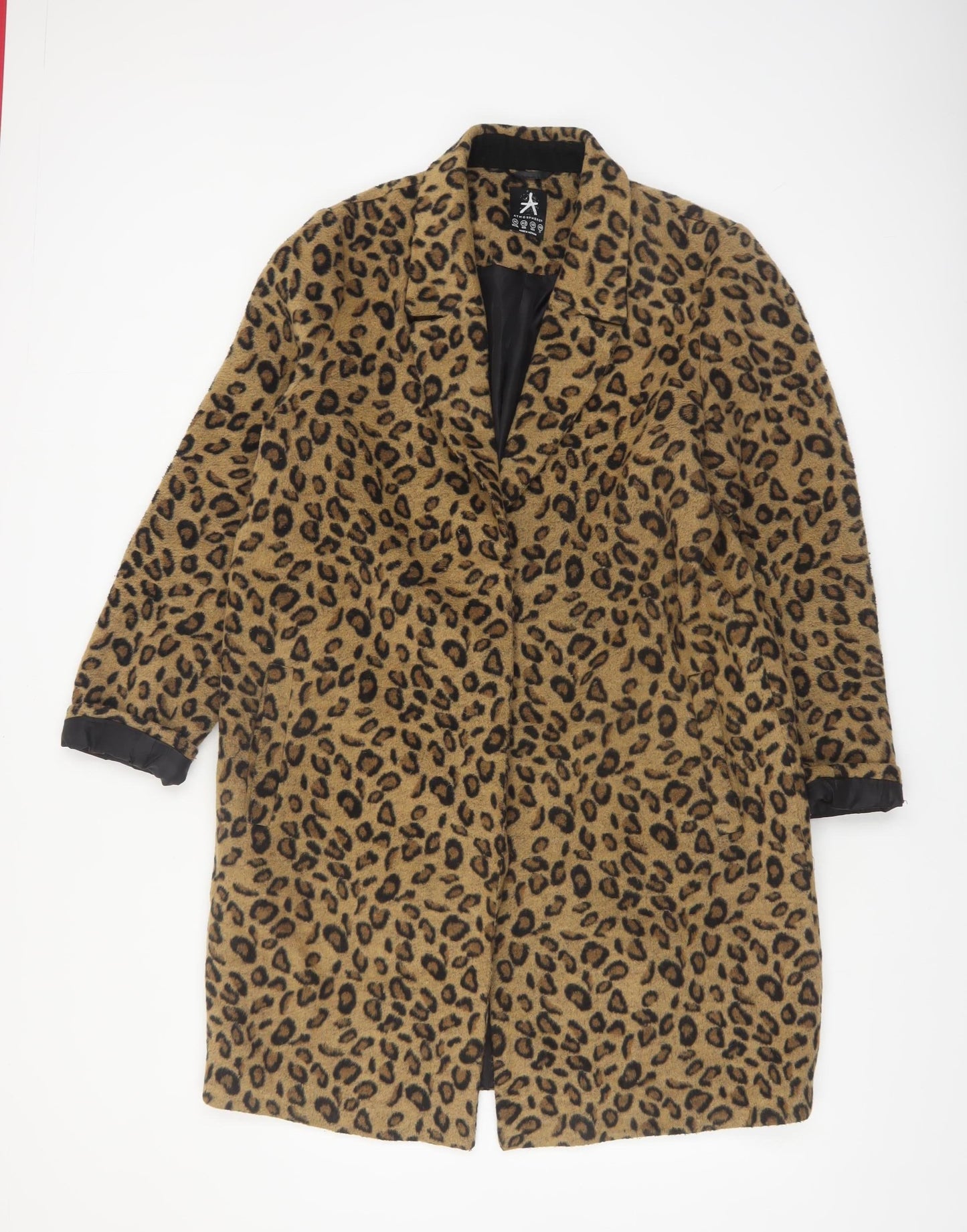 Atmosphere Women's Brown Leopard Print Long Coat Size 14