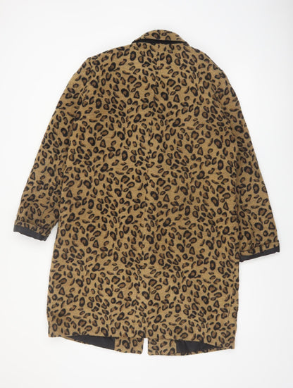 Atmosphere Women's Brown Leopard Print Long Coat Size 14