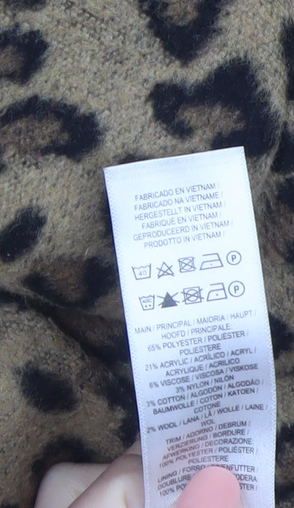 Atmosphere Women's Brown Leopard Print Long Coat Size 14