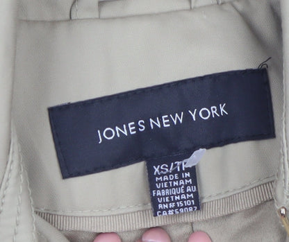 Jones New York Women's Beige XS Trench Coat Belted Classic Style