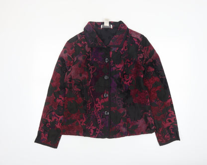 Christopher & Banks Women's Multicoloured Floral Button Jacket Size S