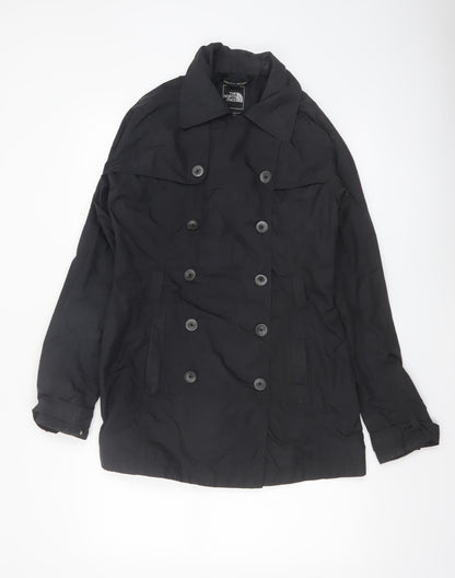 The North Face Womens Black Pea Coat Mid-Length Water Resistant Size S