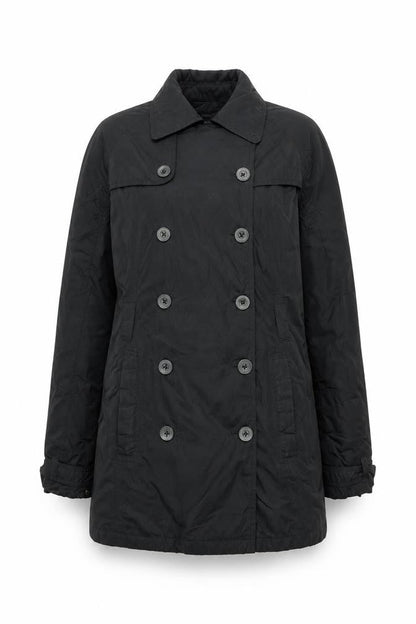 The North Face Womens Black Pea Coat Mid-Length Water Resistant Size S