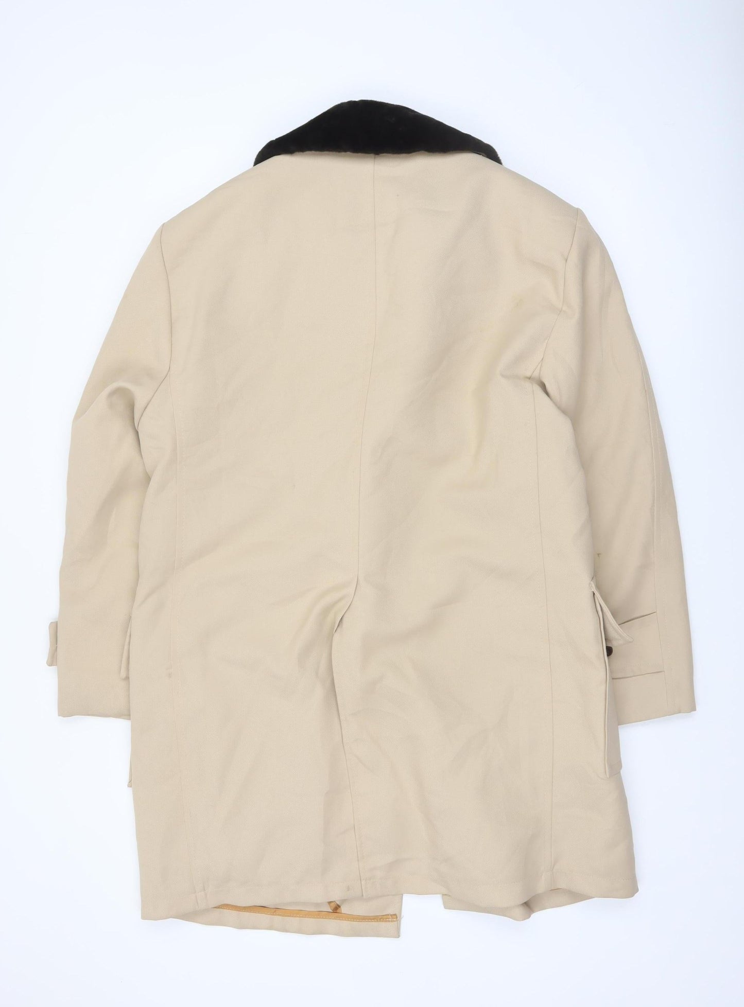 JCPenney Men's Beige Cotton Mid-Length Overcoat 40R Classic Style