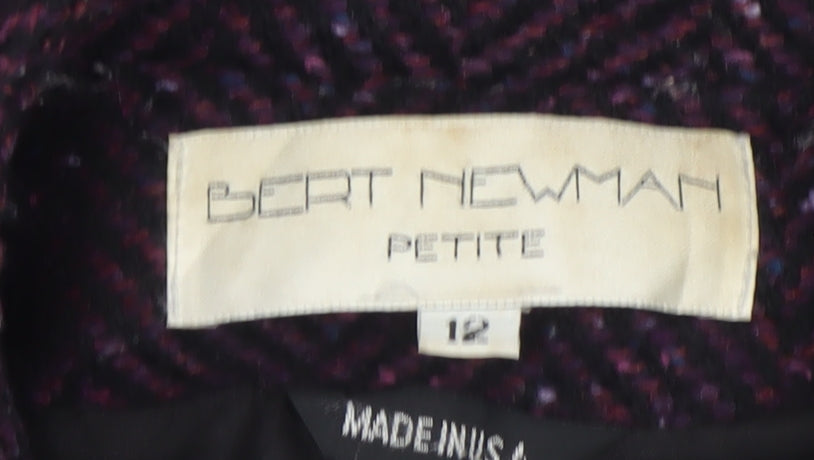 Bert Newman Petite Women’s Purple Wool Blend Mid-Length Coat Size 12