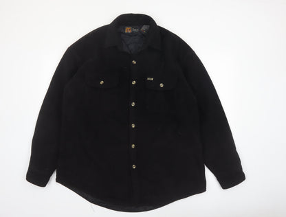 Pathfinder by Kodiak Men's Black Fleece Jacket L Lined Button Outdoor
