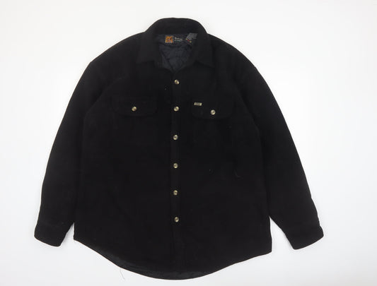 Pathfinder by Kodiak Men's Black Fleece Jacket L Lined Button Outdoor