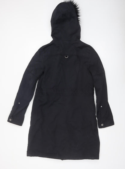 Maine New England Women's Black Hooded Parka Coat Size 10