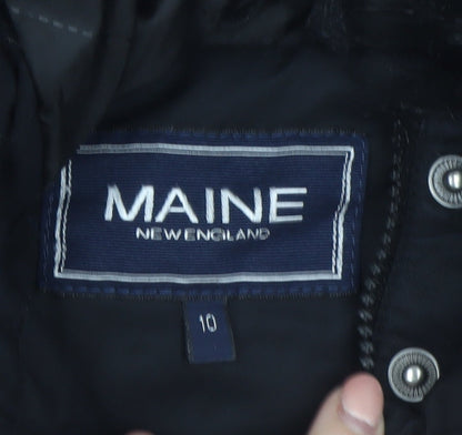 Maine New England Women's Black Hooded Parka Coat Size 10