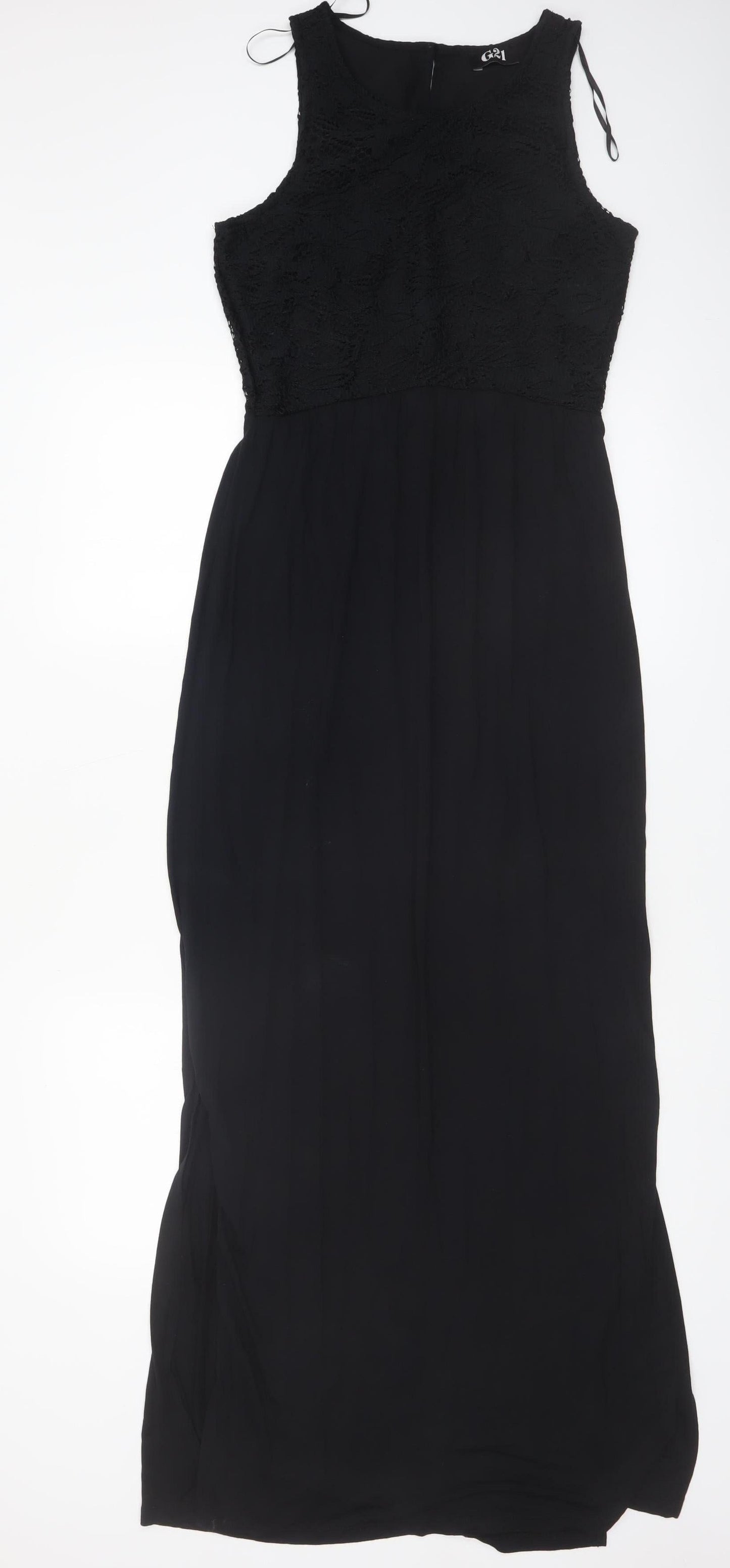 George Women’s Black Sleeveless Maxi Lace Long Dress Size 10