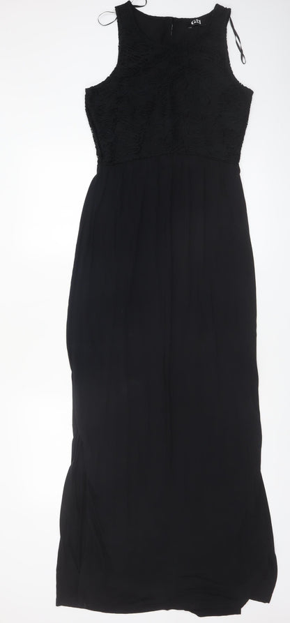 George Women’s Black Sleeveless Maxi Lace Long Dress Size 10