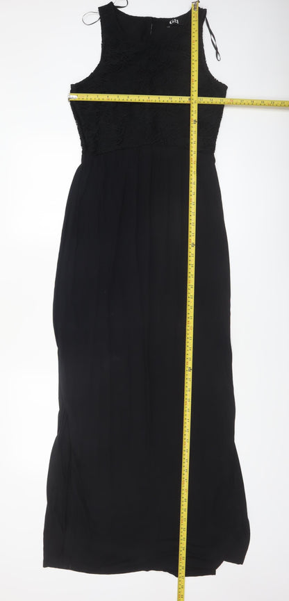 George Women’s Black Sleeveless Maxi Lace Long Dress Size 10