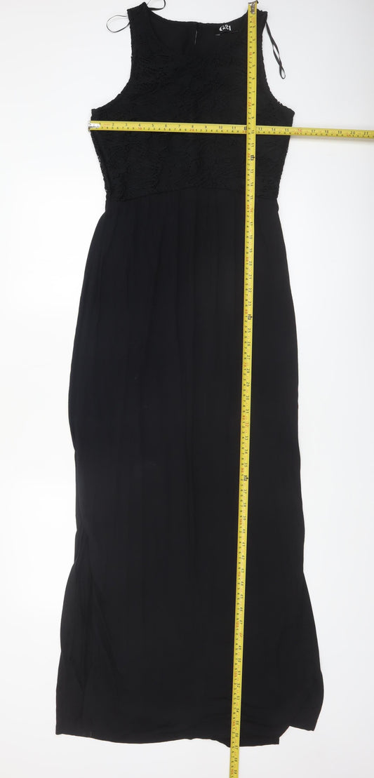 George Women’s Black Sleeveless Maxi Lace Long Dress Size 10
