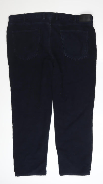 Marks and Spencer Men's Blue Chino Trousers 42x31 Regular Cotton