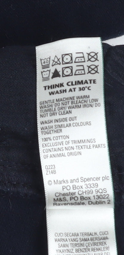 Marks and Spencer Men's Blue Chino Trousers 42x31 Regular Cotton