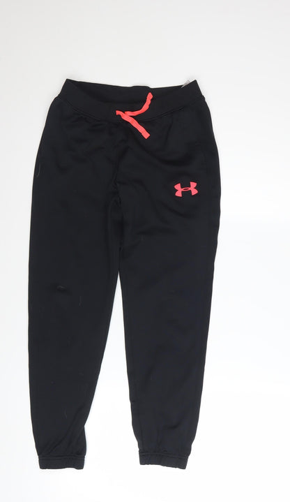 Under Armour Boys Black Jogger Trousers Size 12 Years Polyester Sports Pants