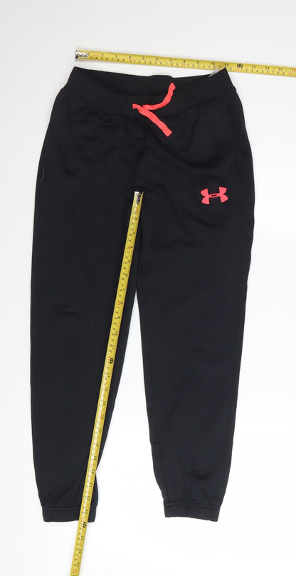 Under Armour Boys Black Jogger Trousers Size 12 Years Polyester Sports Pants