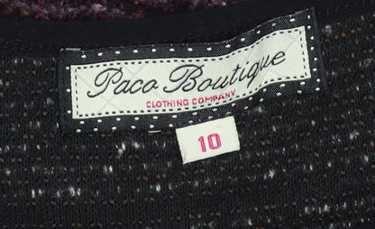 Paco Boutique Women's Purple Knit Shift Dress Size 10
