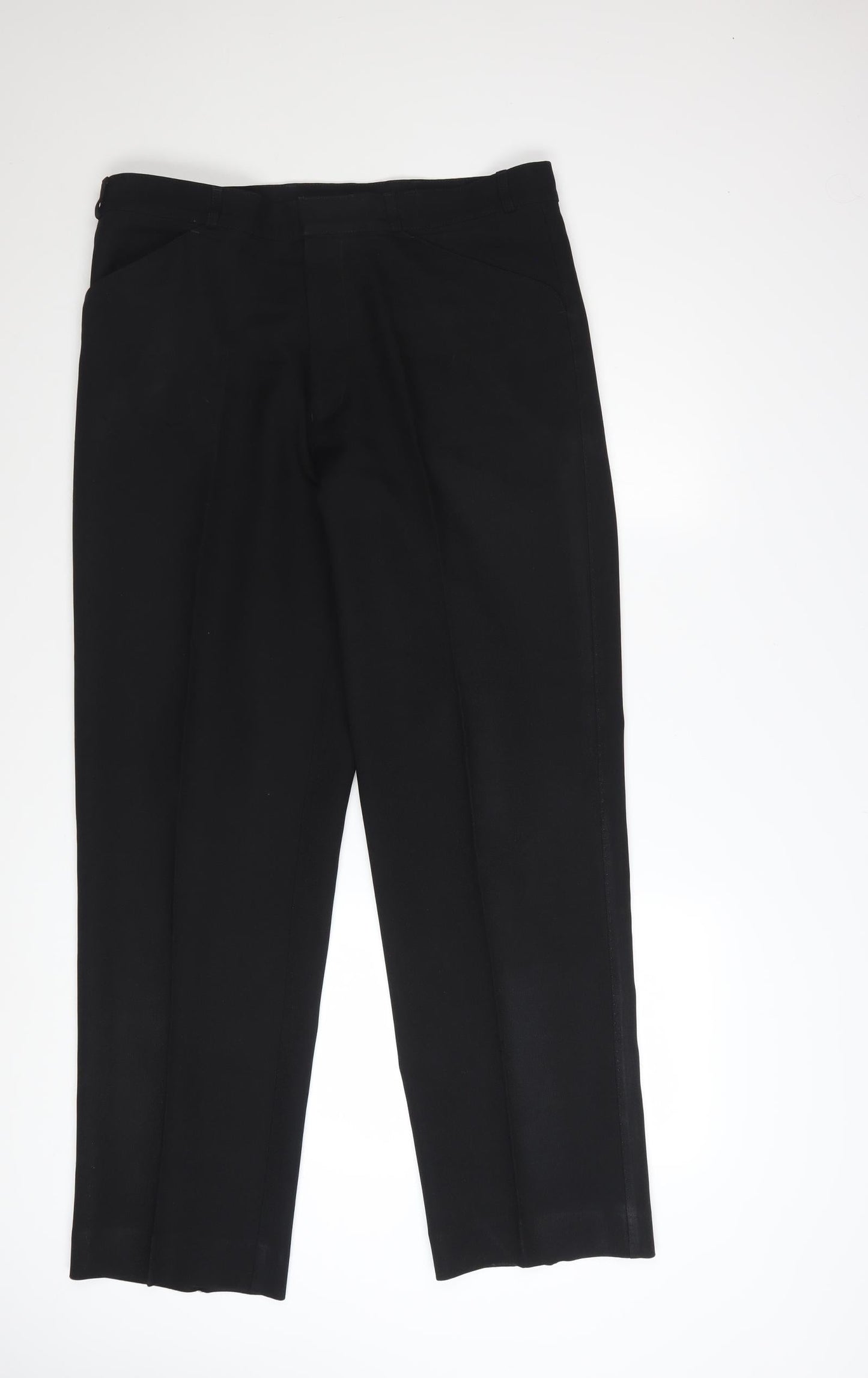 BHS Men's Black 36W 31L Regular Fit Dress Trousers