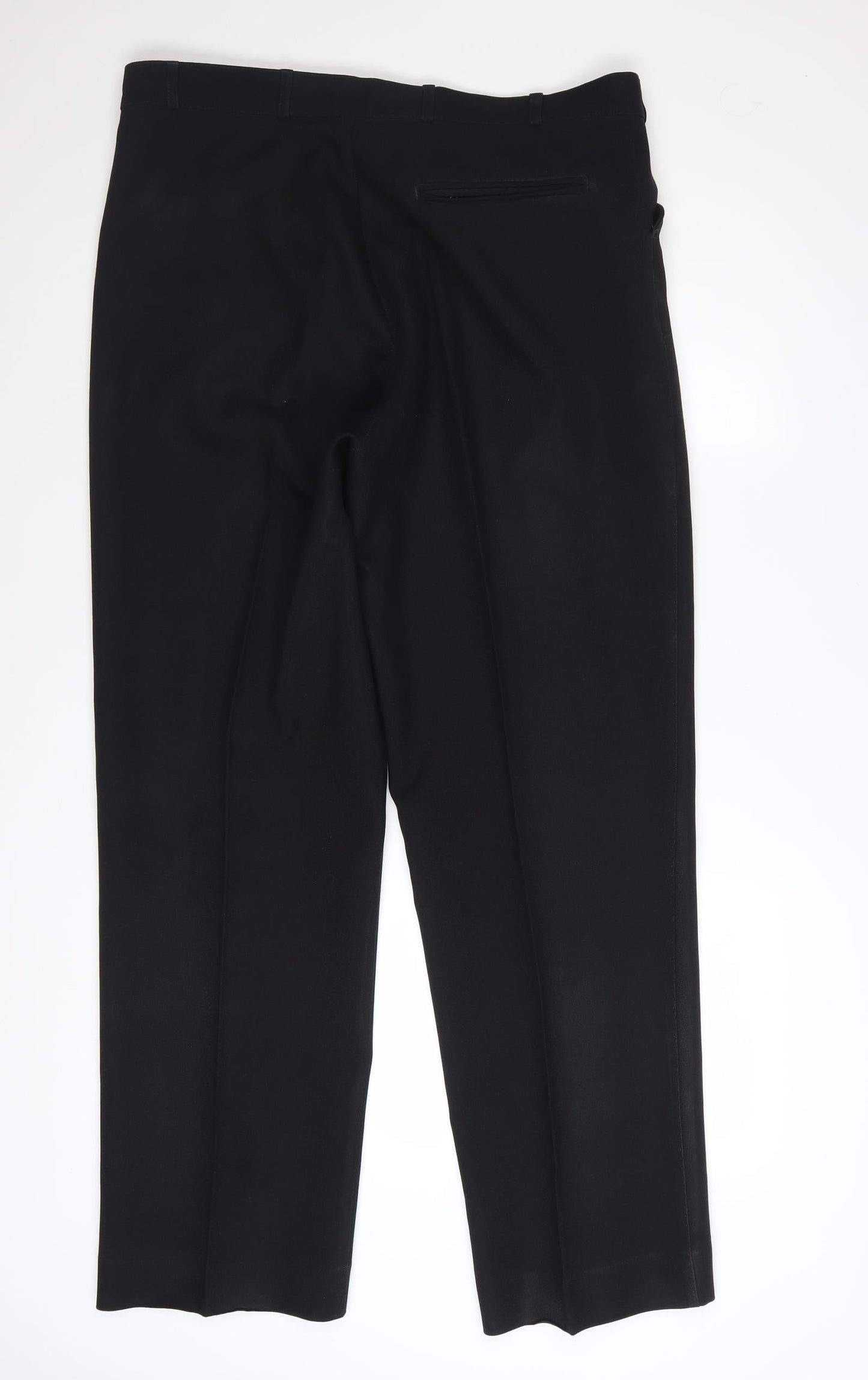 BHS Men's Black 36W 31L Regular Fit Dress Trousers