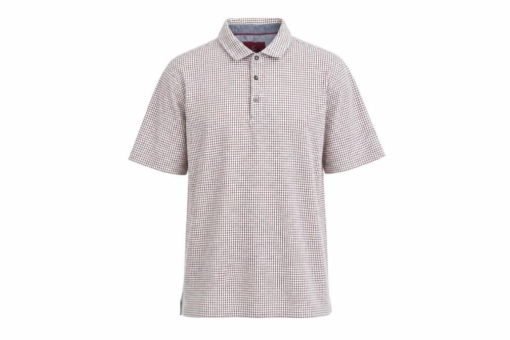 Marks & Spencer Men's Red Check Cotton Polo Shirt Size L