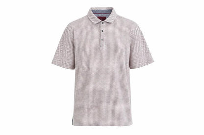 Marks & Spencer Men's Red Check Cotton Polo Shirt Size L