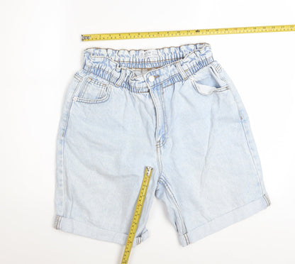 Primark Women’s Blue Paperbag Denim Shorts Size 12