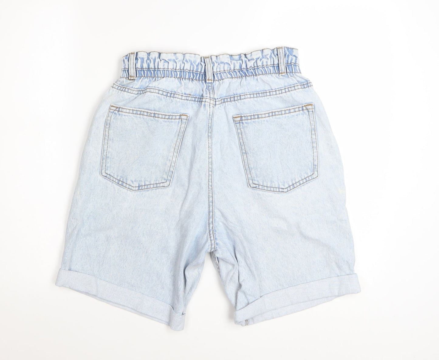 Primark Women’s Blue Paperbag Denim Shorts Size 12