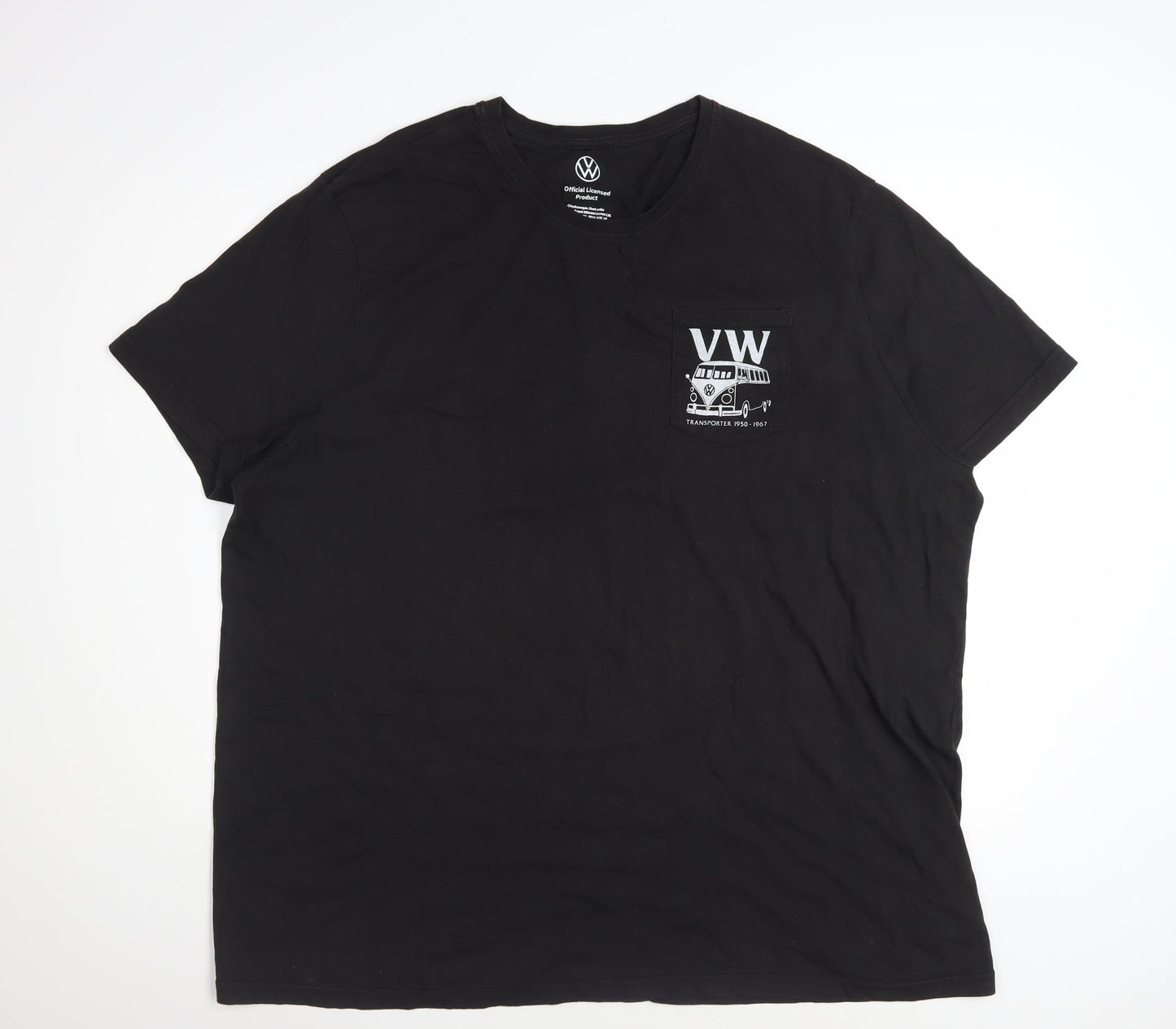 Volkswagen Mens Black 3XL VW Transporter Graphic Cotton T-Shirt