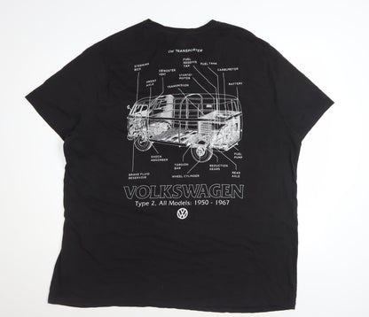 Volkswagen Mens Black 3XL VW Transporter Graphic Cotton T-Shirt